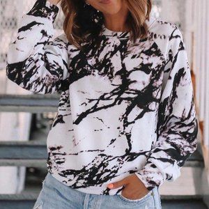 Tie Dye Marbling Casual Sweatshirt